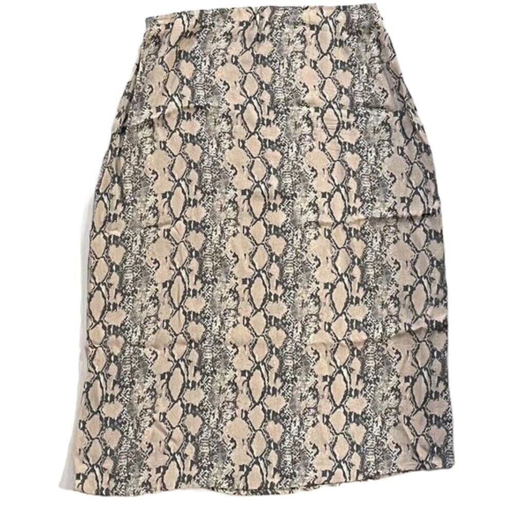 American Eagle Lightweight Snakeskin Midi Skirt, Size Large